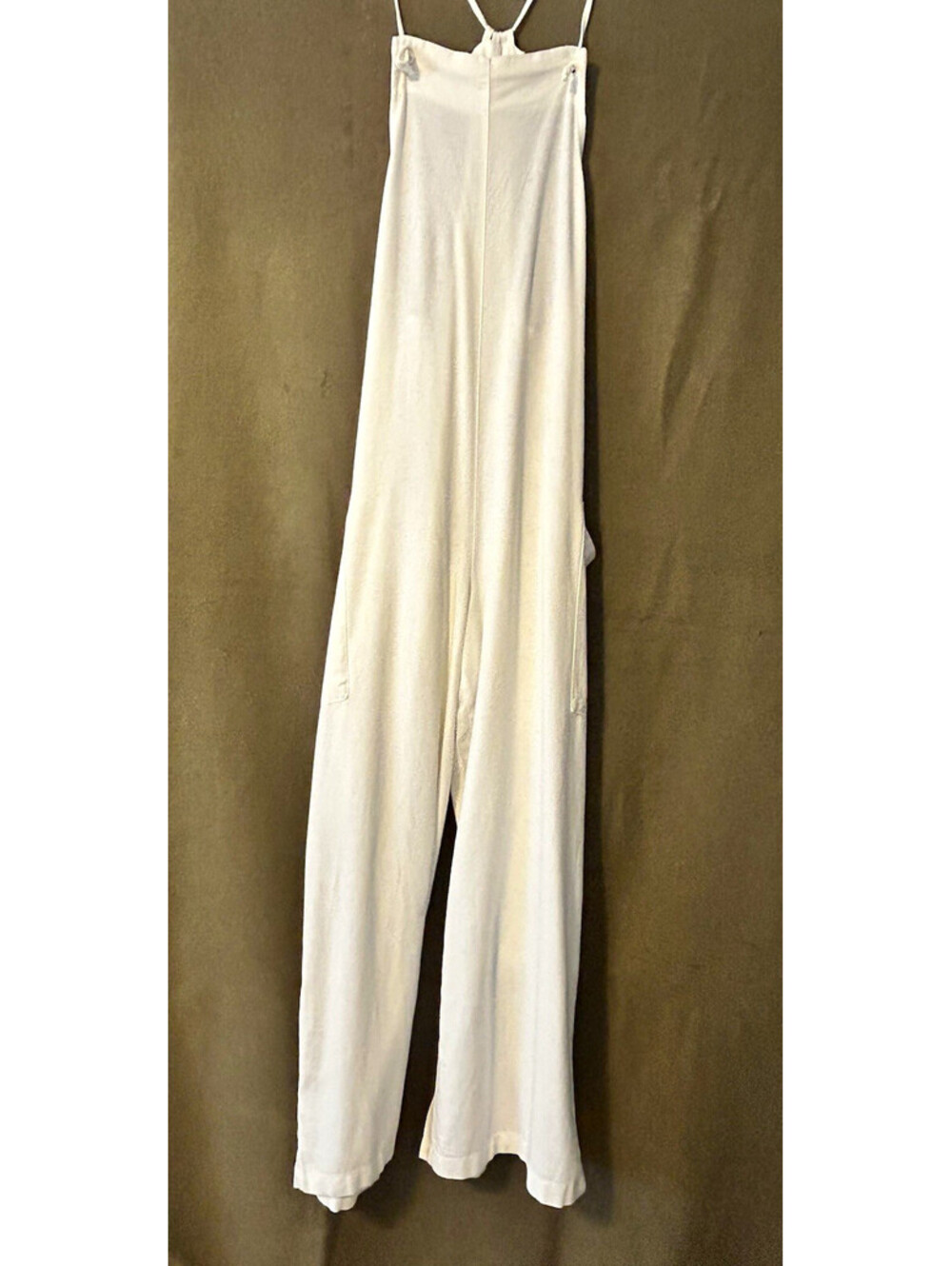 Vanilla Star Women's White Solid Sleeveless Strappy Jumpsuit w/ Pockets M